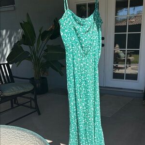 Green Floral Maxi Dress